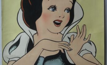 Walt Disney original painted cinema lobby poster featuring Snow White