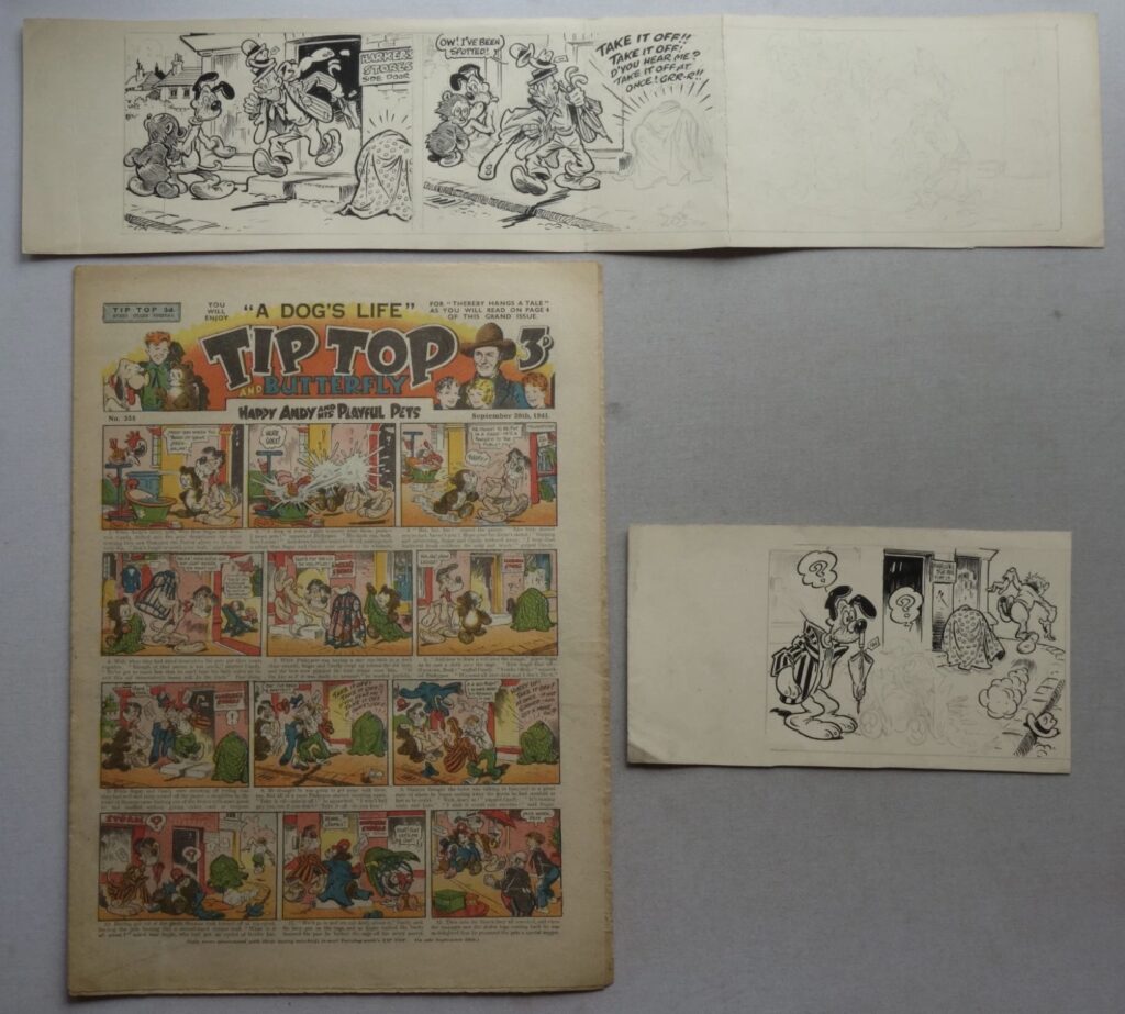 Tip Top No. 354 cover dated 20th September 1941 plus Preliminary Artwork by Roy Wilson