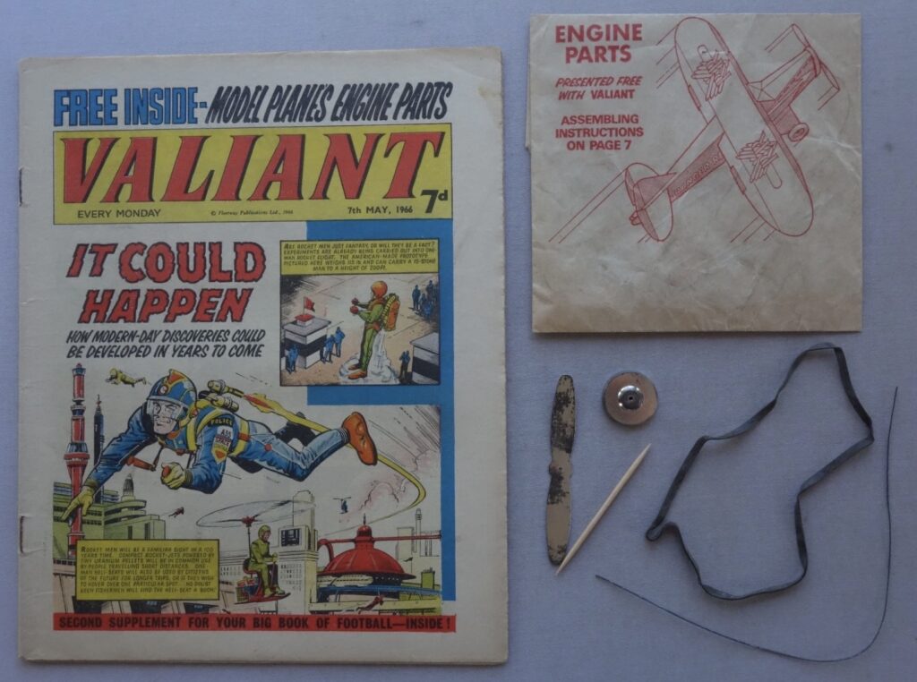 Valiant cover dated 7th May 1966 With Free Gift Model - Plane Engine Parts