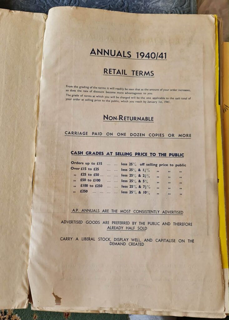 Amalgamated Press Annuals Order Form