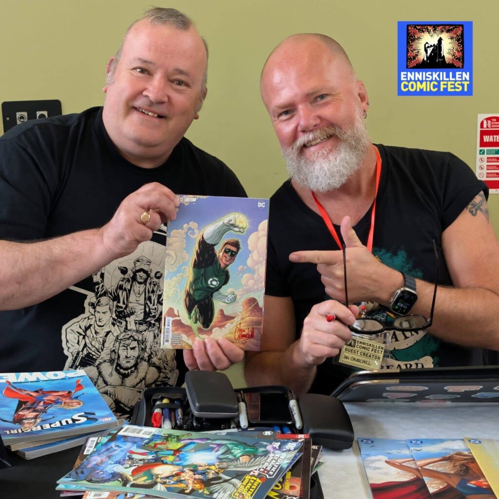 Event organiser Paul Trimble and Ian Churchill at Enniskillen Comic Fest 2026. Photo: Enniskillen Comic Fest