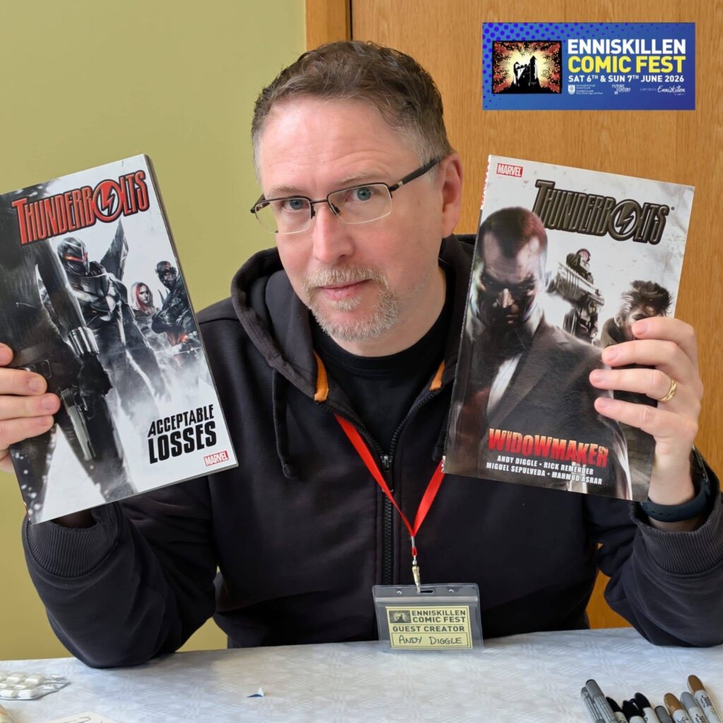 Andy Diggle at Enniskillen Comic Fest 2026. Photo: Enniskillen Comic Fest