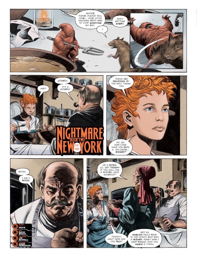 2000AD 2490 - NIGHTMARE NEW YORK // BOOK TWO By Kek-W (Writer) David Roach (Artist) Peter Doherty (Colourist) Annie Parkhouse (Letterer)