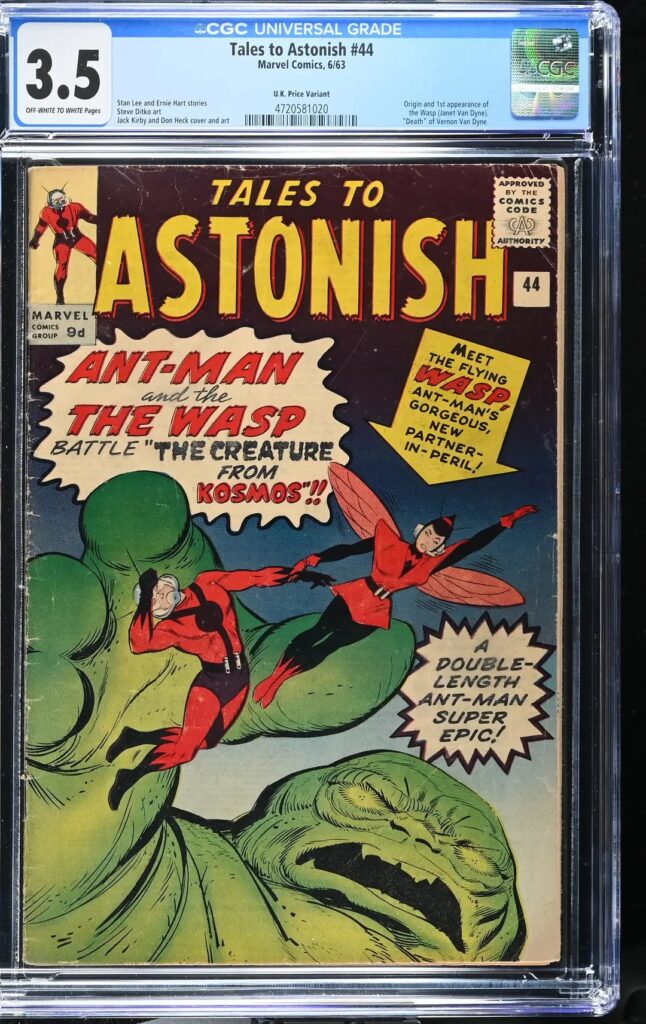 Tales to Astonish #44 CGC 3.5 U.K. Price Variant 1st Appearance of the Wasp (Marvel Comic, 1963) Off-White to White Pages