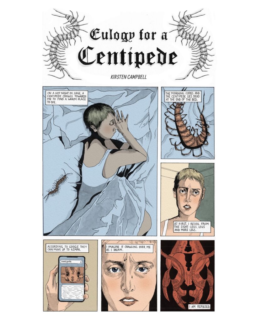 The opening page of “Eulogy for a Centipede” by Kirsten Campbell