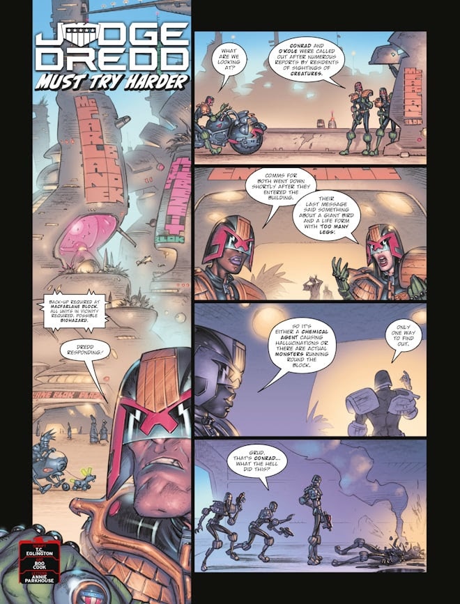 2000AD SciFi Special 2026 - JUDGE DREDD // MUST TRY HARDER By T.C. Eglington (Writer) Boo Cook (Artist) Annie Parkhouse (Letterer)