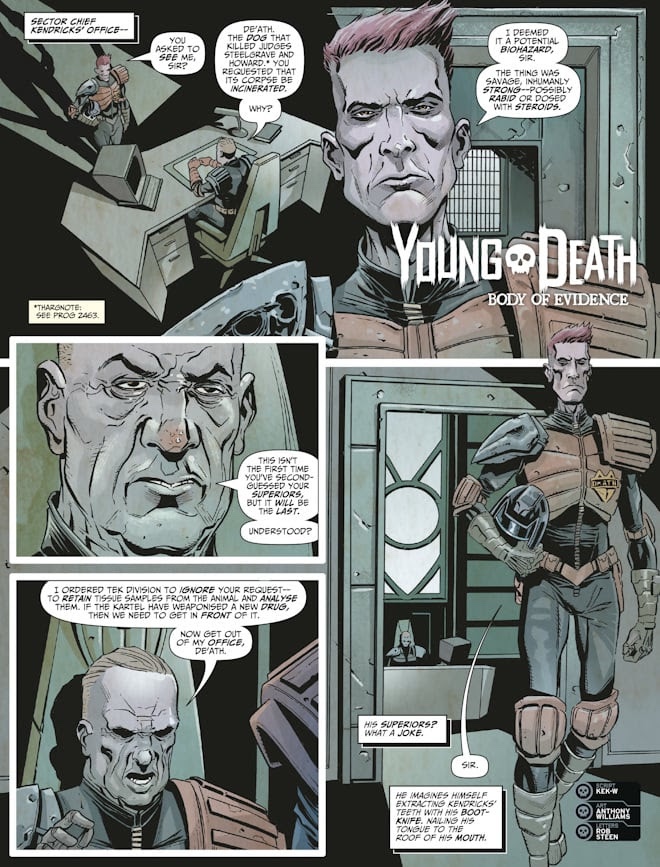 2000AD SciFi Special 2026 - YOUNG DEATH // BODY OF EVIDENCE By Kek-W (Writer) Anthony Williams (Artist) Rob Steen (Letterer)