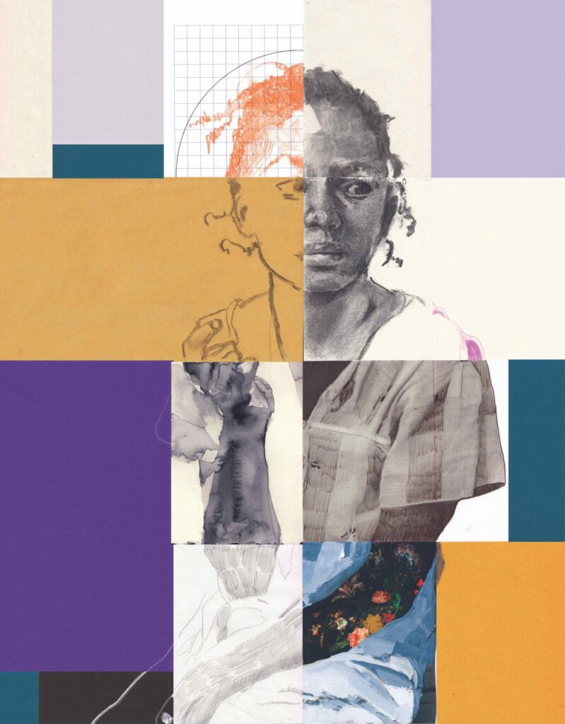  “Celie”, a collage portrait for “The Color Purple” by Alice Walker - art by Lela Harris