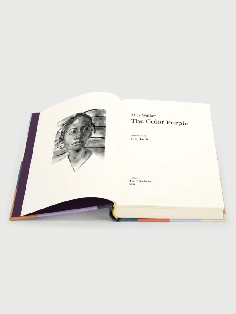 The first illustrated edition of The Color Purple by Alice Walker, published by the Folio Society, features art by Lela Harris
