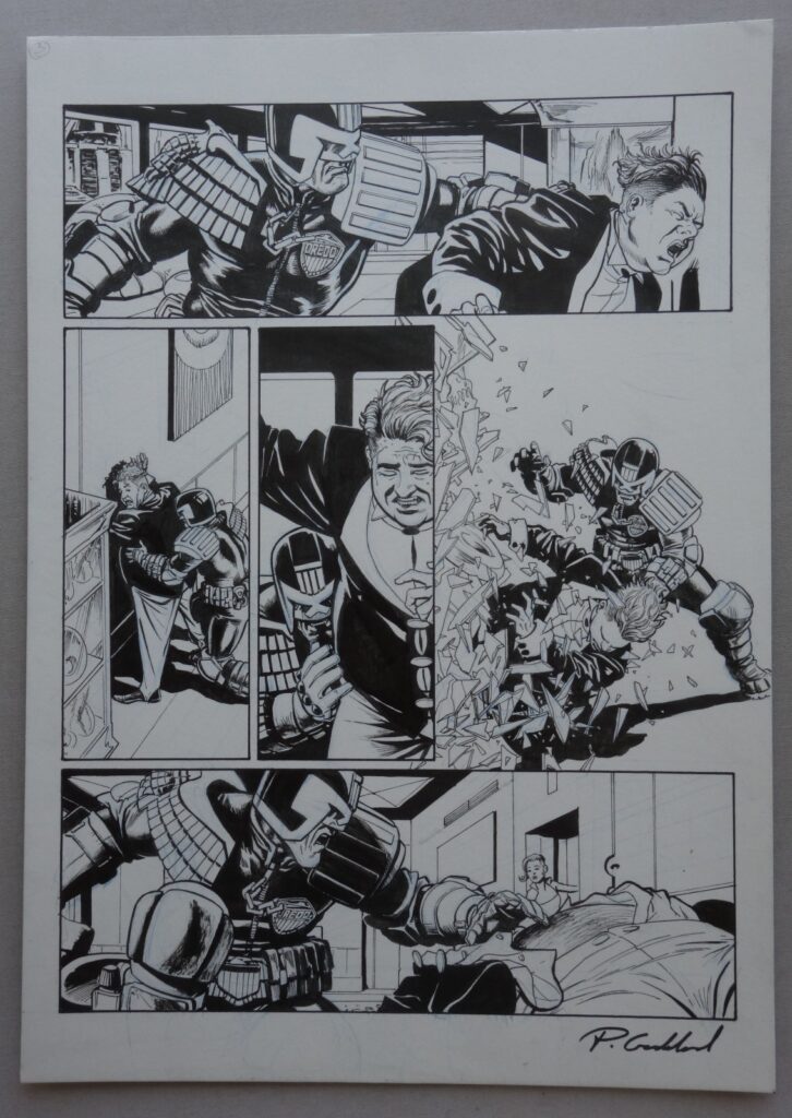 2000AD Judge Dredd Original Comic Artwork for Episode 2, for Prog 1959 (2015) by Patrick Goddard 