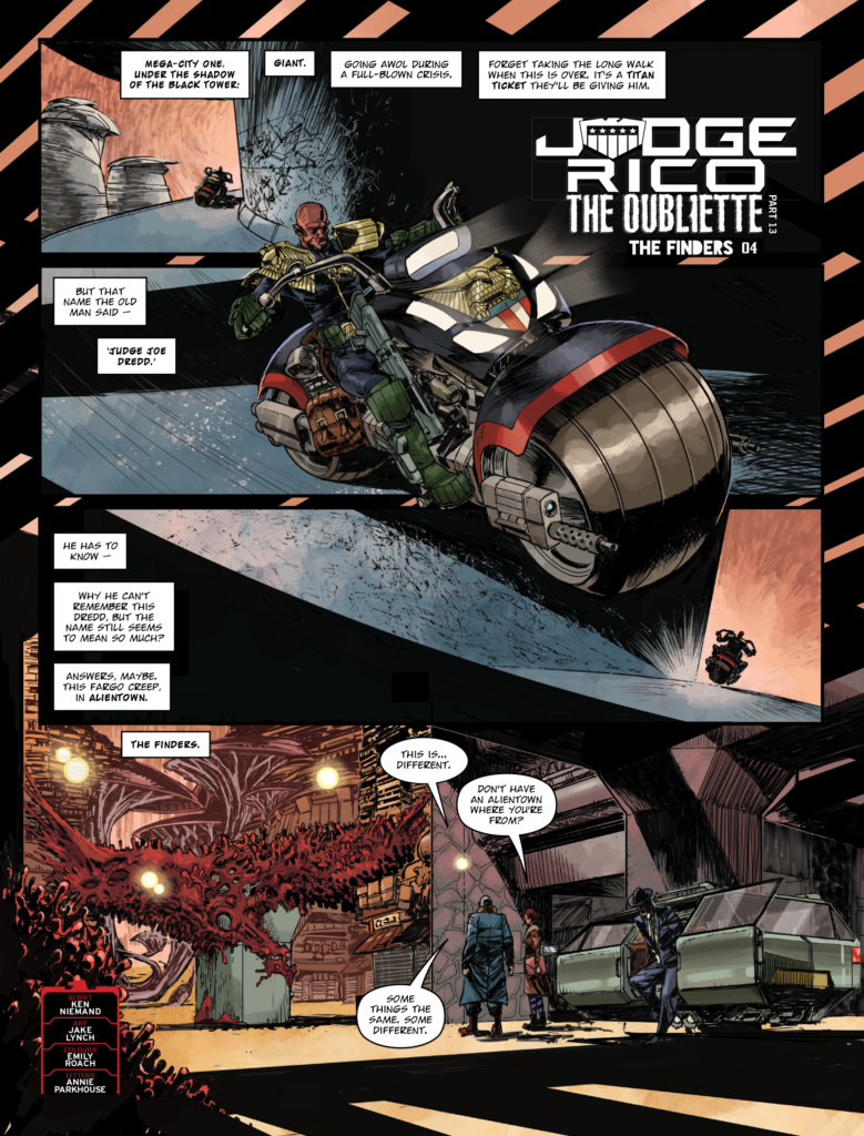 2000AD Prog 2495 - JUDGE DREDD // THE OUBLIETTE
By Ken Niemand (Writer) Jake Lynch (Artist) Emily Roach (Colourist) Annie Parkhouse (Letterer)