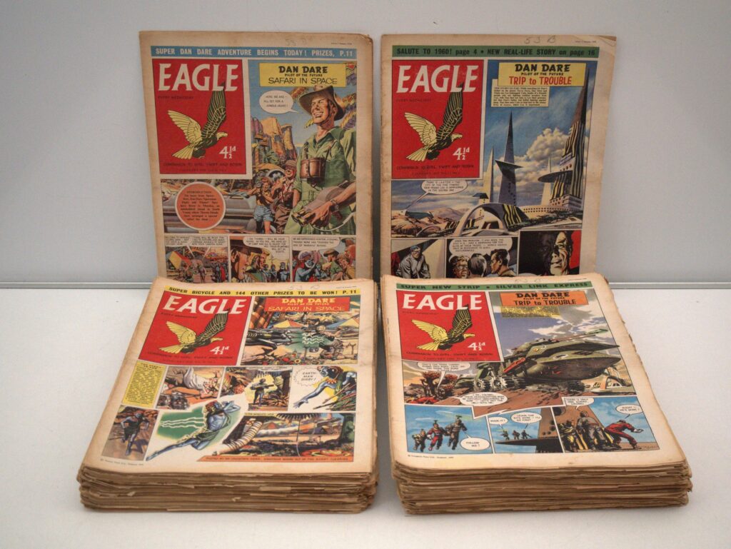 EAGLE VOLUME 10 #1 to 45 + VOL. 11 #1 to 53 (98 in Lot) - (1959/60 - Hulton Press / IPC Magazines) - Full complete runs of Volumes Ten & Eleven - Good colours with signs of light foxing to page edges