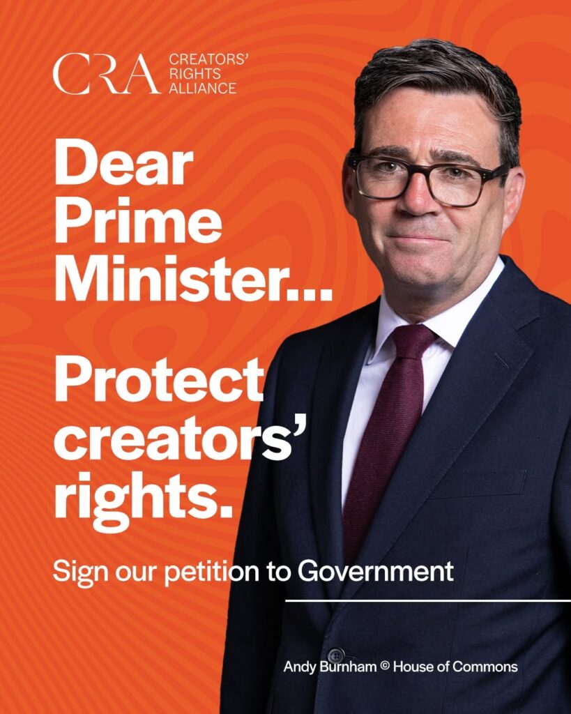 Creators Rights Alliance “Protect creators' rights: require AI firms to disclose training data” - closes on 29th October 2026
