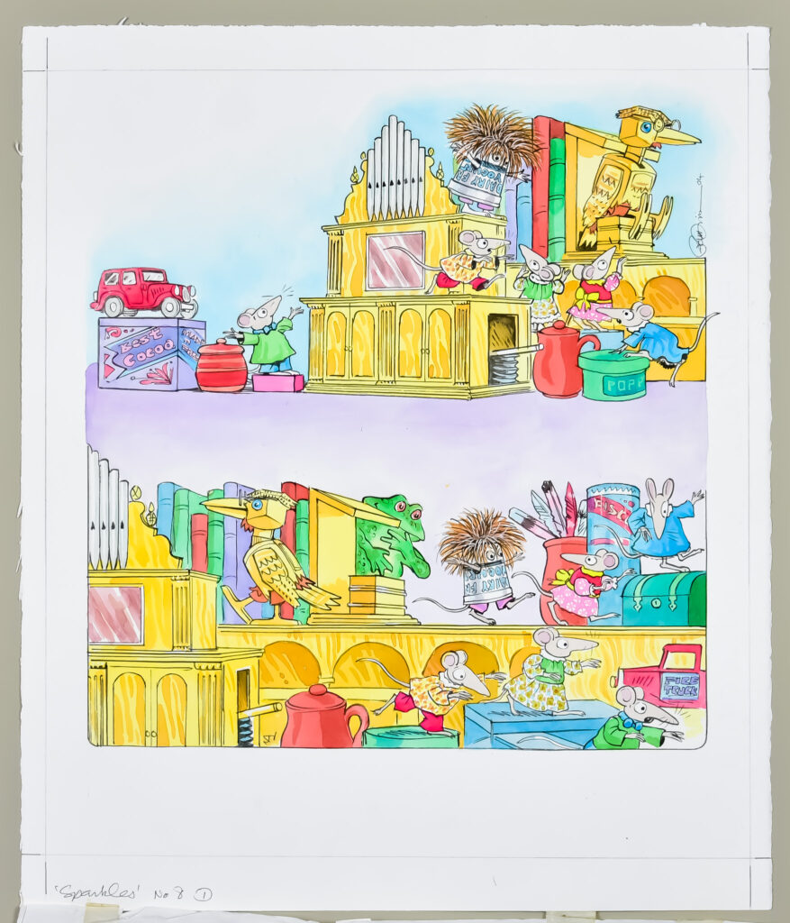 “The Egg Race at Sports Day”, Ivor the Engine art sold for £1850