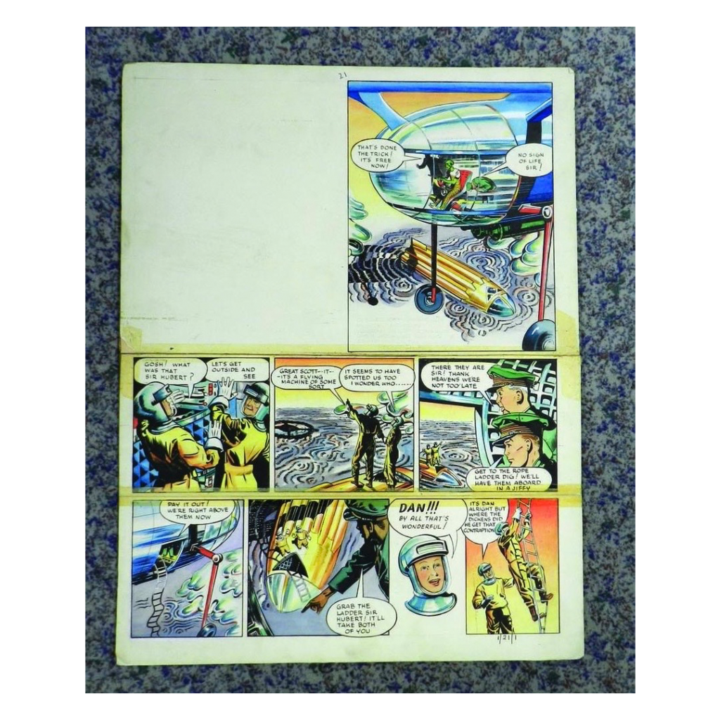Dan Dare Original Cover Artwork. Original “Dan Dare” artwork by Frank Hampson for the Eagle Volume 1 No. 21 cover dated 1st September 1950