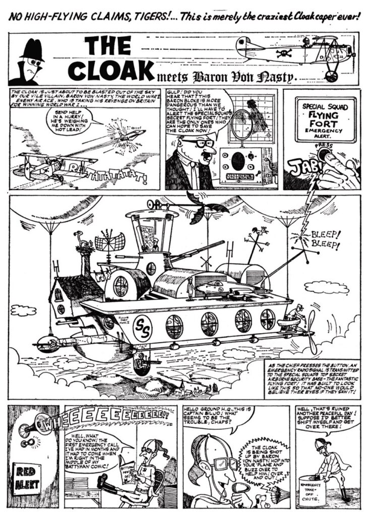 The Collected Cloak written and illustrated by Mike Higgs (Comicoz, 2026) | The Cloak meets Baron von Nasty