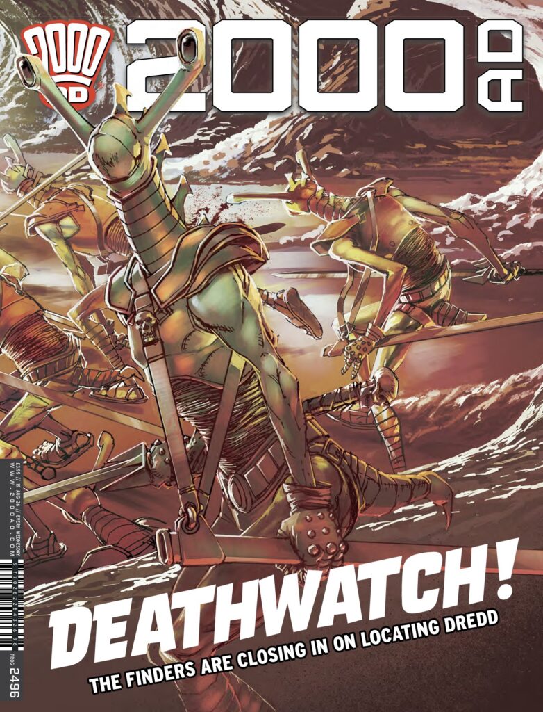 2000AD Prog 2496 UK RELEASE DATE: 19th August £3.99 LUNAR RELEASE DATE: 2nd September $7.99 COVER: Jake Lynch