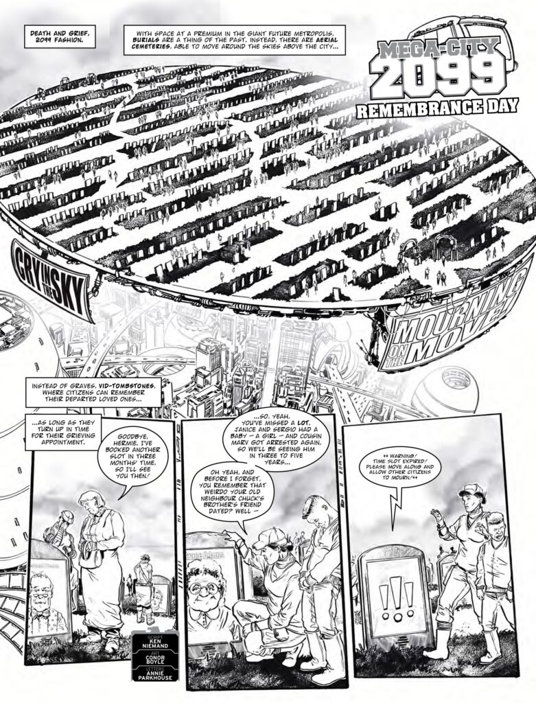 Judge Dredd Megazine 495 - MEGA-CITY 2099 // REMEMBRANCE DAY by Ken Niemand (Writer) Conor Boyle (Artist) Rob Steen (Letterer)