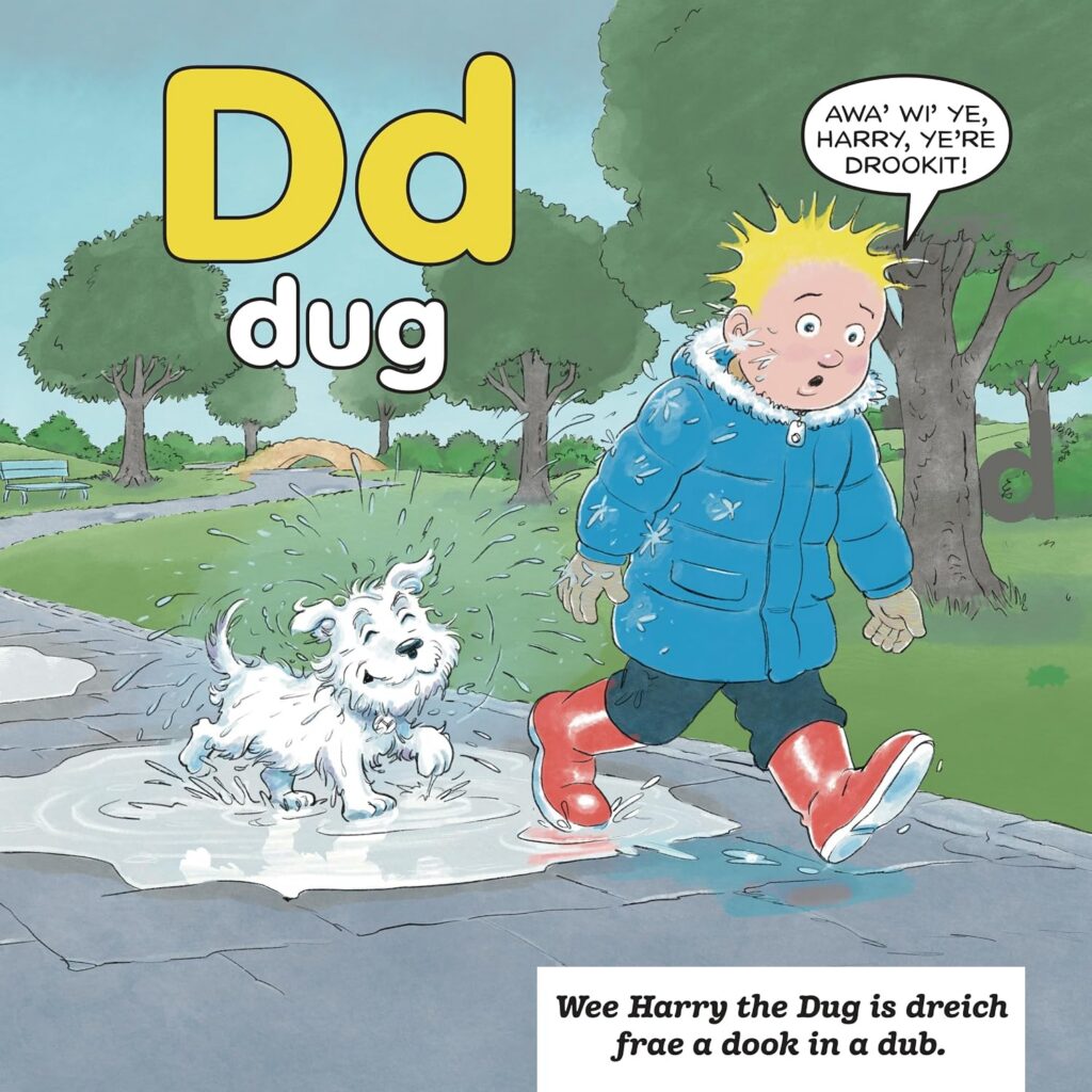 Oor Wullie's ABCs in Scots by Kate McAuliffe, Illustrated by Mike Donaldson is available from all good bookshops | ISBN: 978-1917436816
