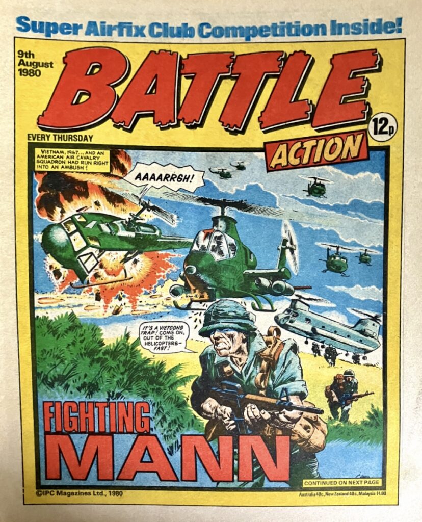 Battle Action cover dated 9th August 1980, featuring “Fighting Mann” by Alan Hebden and Cam Kennedy