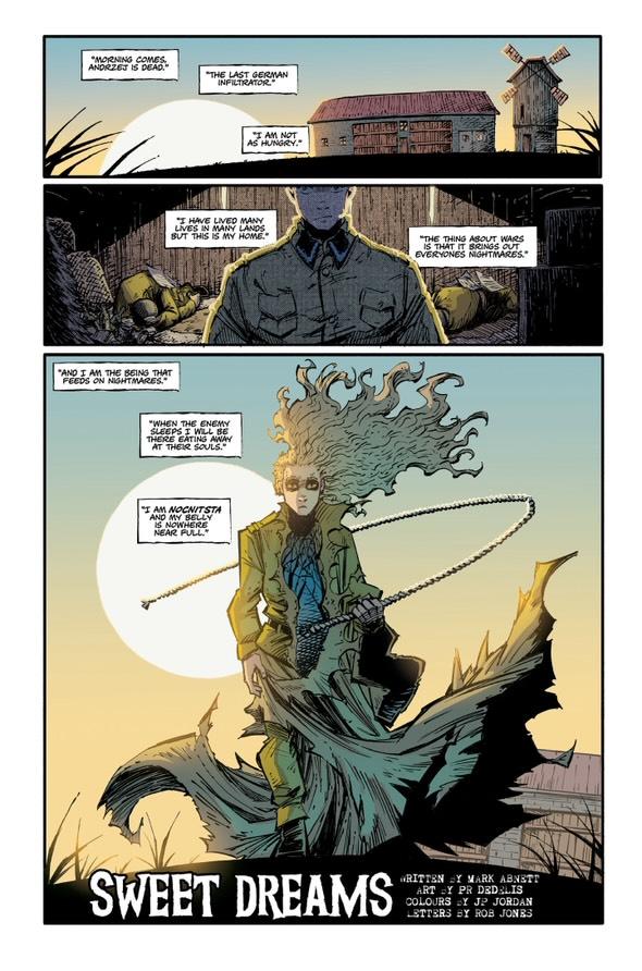 “Sweet Dreams”, written by Mark Abnett, Art by PR Dedelis, Colours by JP Jordan, Letters by Rob Jones
