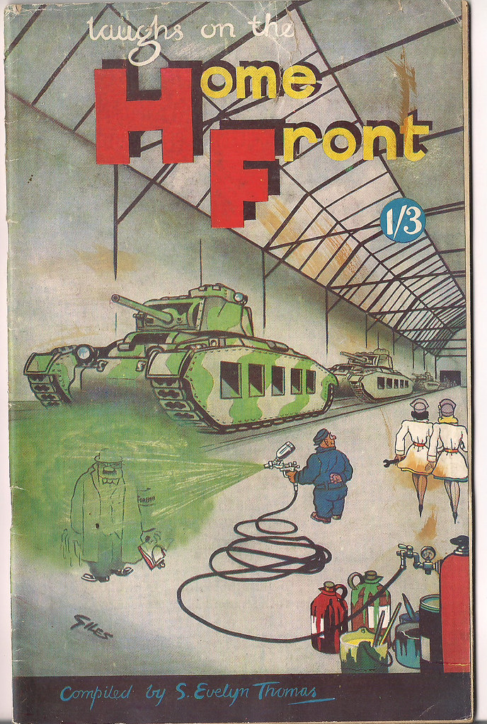 Laughs on the Home Front, compiled by S. Evelyn Thomas. Cover by Giles