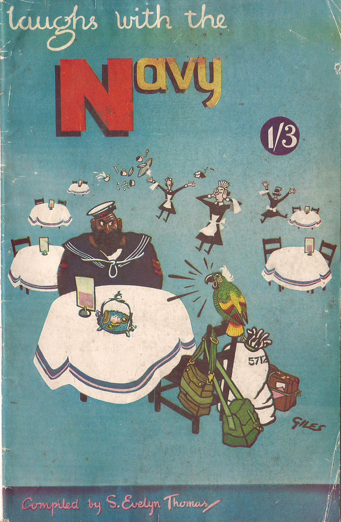 Laughs with the Navy, compiled by S. Evelyn Thomas. Cover by Giles