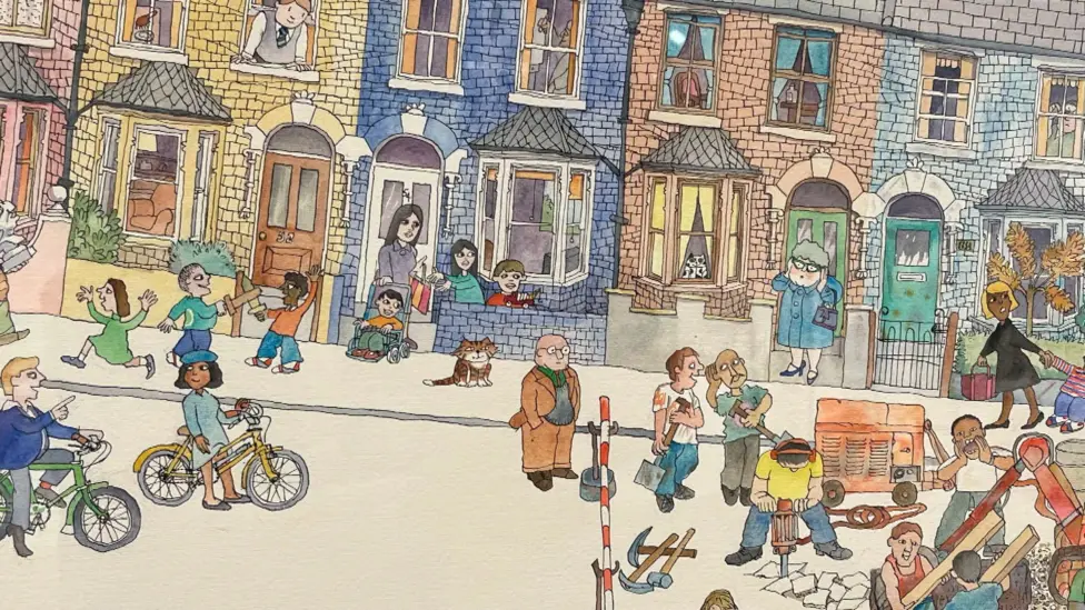 Festive Road, seen in Mr. Benn, created by Dave McKee, was based on the area around McKee's family home in London 