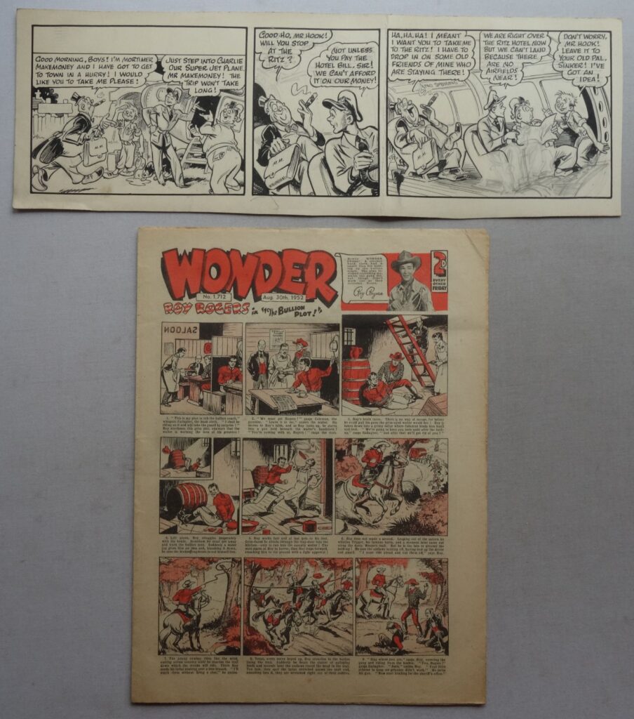 Wonder No. 1712 cover dated 30th August 1952 with One Preliminary Artwork by Roy Wilson