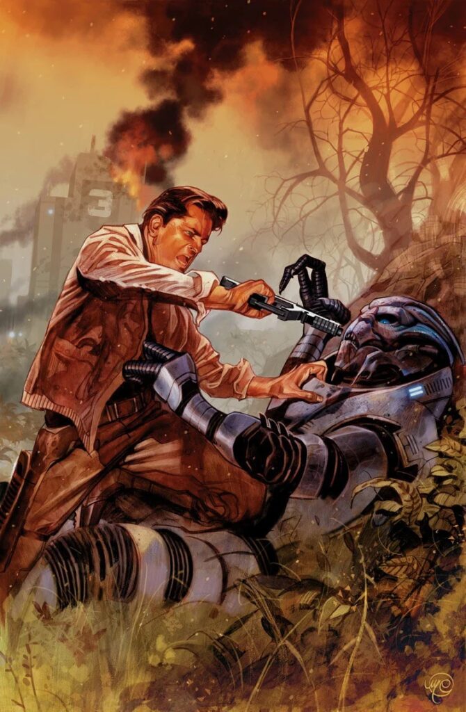 Massimo Carnevale’s cover art for Mass Effect: Evolution #1, published by Dark Horse Comics, written by John Jackson Miller