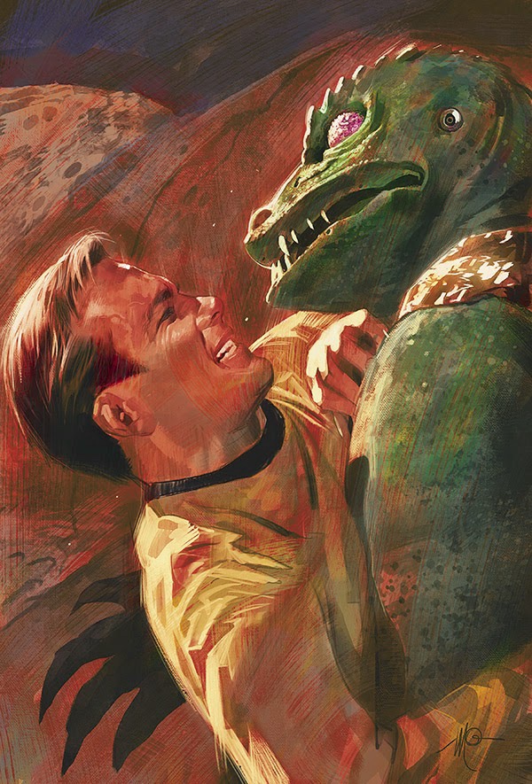 Massimo Carnevale’s take on a dramatic scene from the battle between Captain Kirk and the Gorn in the Star Trek: The Original Series episode "Arena