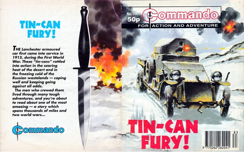 Commando 2997: Tin Can Fury! by Alan Hebden and Gordon Livingstone, cover by Ian Kennedy