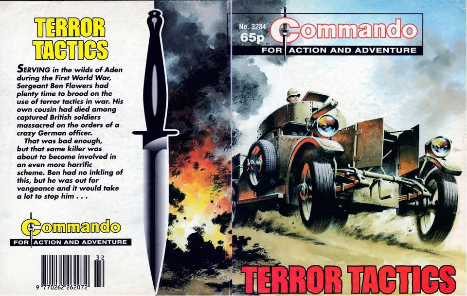 Commando 3234: Terror Tactics by Alan Hebden and Denis McLoughlin, cover by Ian Kennedy