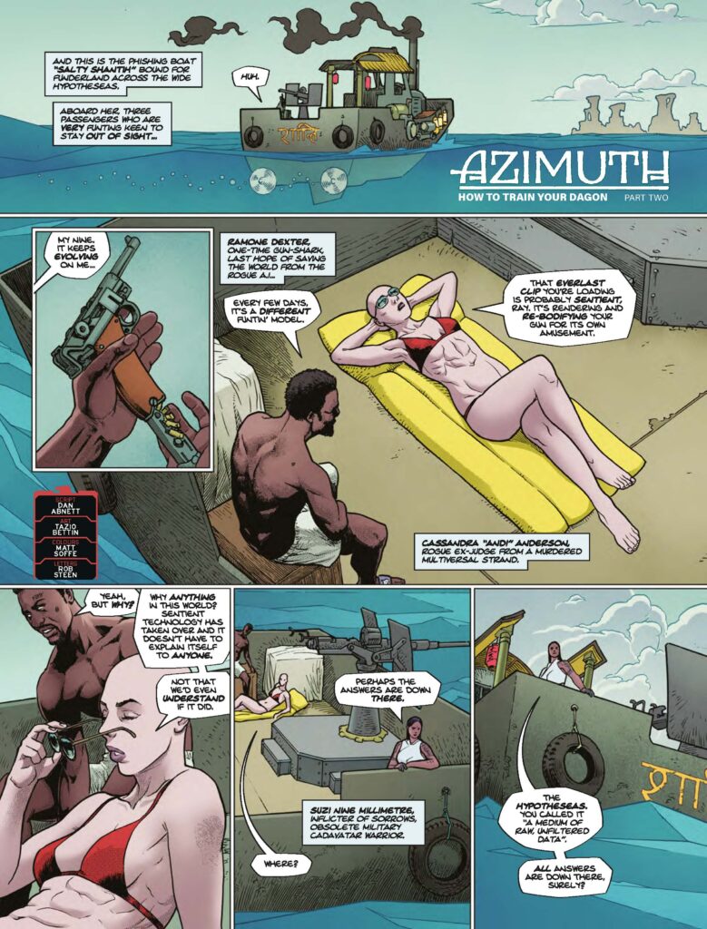 2000AD 2501 - AZIMUTH // HOW TO TRAIN YOUR DAGON
By Dan Abnett (Writer) Tazio Bettin (Artist) Matt Soffe (Colourist) Rob Steen (Letterer)