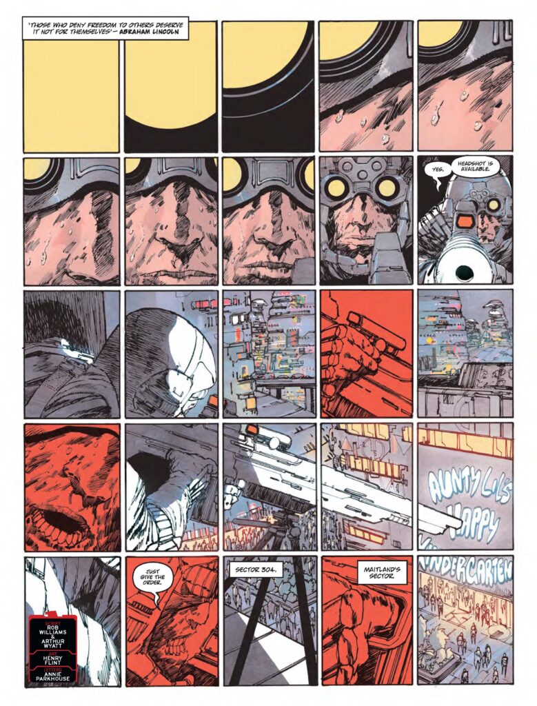 2000AD 2501 - JUDGE DREDD // THE NEW FUTURE
By Rob Williams & Arthur Wyatt (Writer) Henry Flint (Artist) Annie Parkhouse (Letterer)