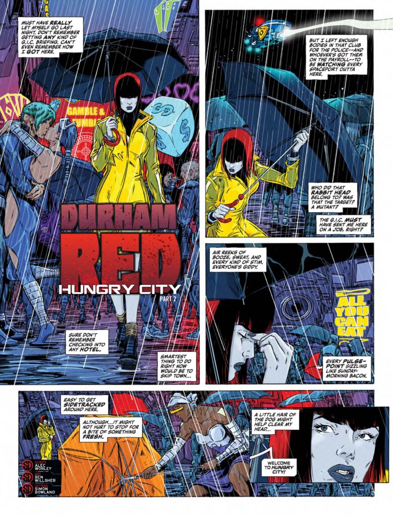 2000AD 2501 - DURHAM RED // HUNGRY CITY
By Alec Worley (Writer) Ben Willsher (Artist) Simon Bowland (Letterer)