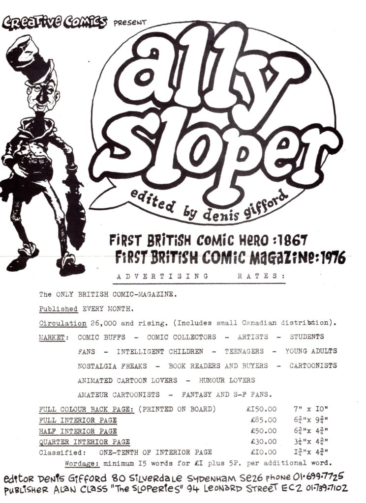An insert in Ally Sloper #1