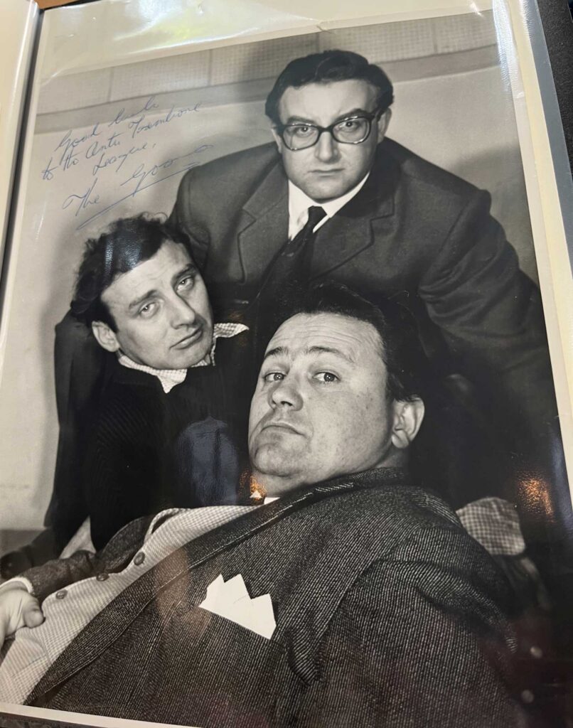 The Goons - Peter Sellers, Spike Milligan and Harry Secombe – were among the celebrities Barrie Tomlinson persuaded to support his "Anti Trombone League" | From the archives of Barrie Tomlinson