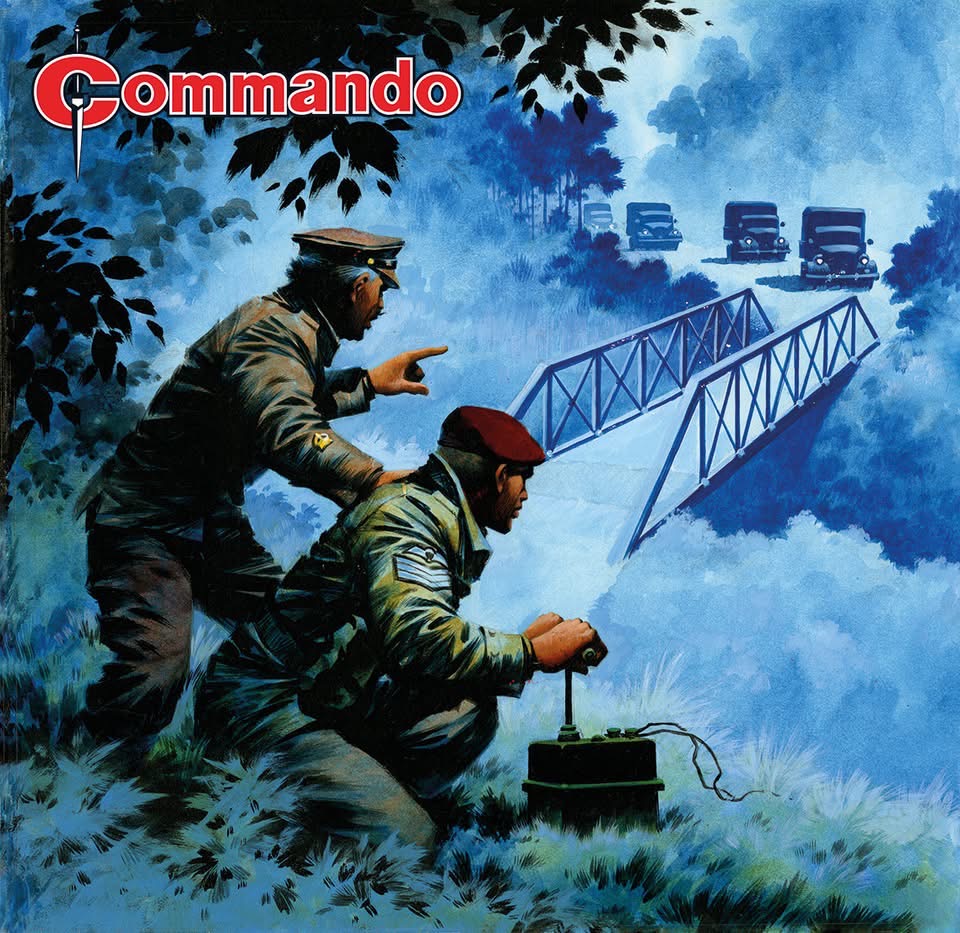 Commando 5992 (Gold): Band of Heroes
Story: R A Montague | Internal Art: Fleming | Cover Art: Ian Kennedy
First published 1977 as No.1109