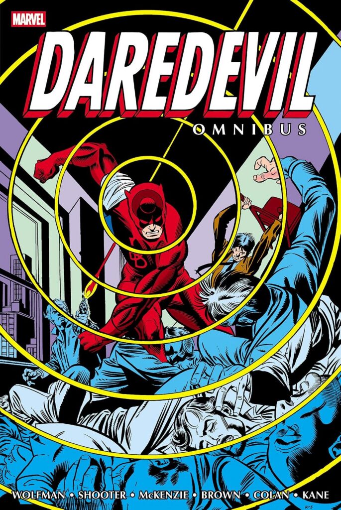 Daredevil Omnibus Volume 4
Written by Marv Wolfman, Jim Shooter, Roger McKenzie with Tony Isabella, Len Wein, Chris Claremont, Bill Mantlo, Gerry Conway, Gil Kane, Jo Duffy, Don Glut & Don McGregor
Pencilled by Bob Brown, Gene Colan & Gil Kane with John Buscema, John Byrne, George Tuska, Sal Buscema, Lee Elias, Carmine Infantino, Frank Robbins, Frank Miller, Alan Kupperberg & Tom Sutton
Publisher: Marvel US
ISBN-13: 978-1302968489