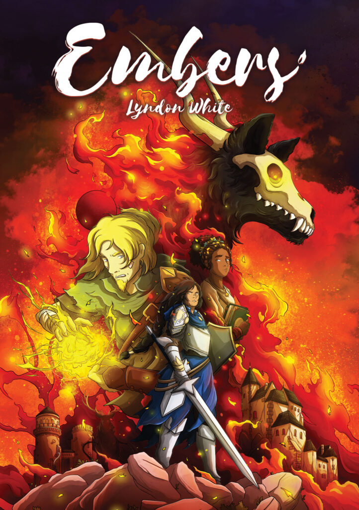 Embers, a 144-page fantasy graphic novel by Lyndon White - Cover 1
