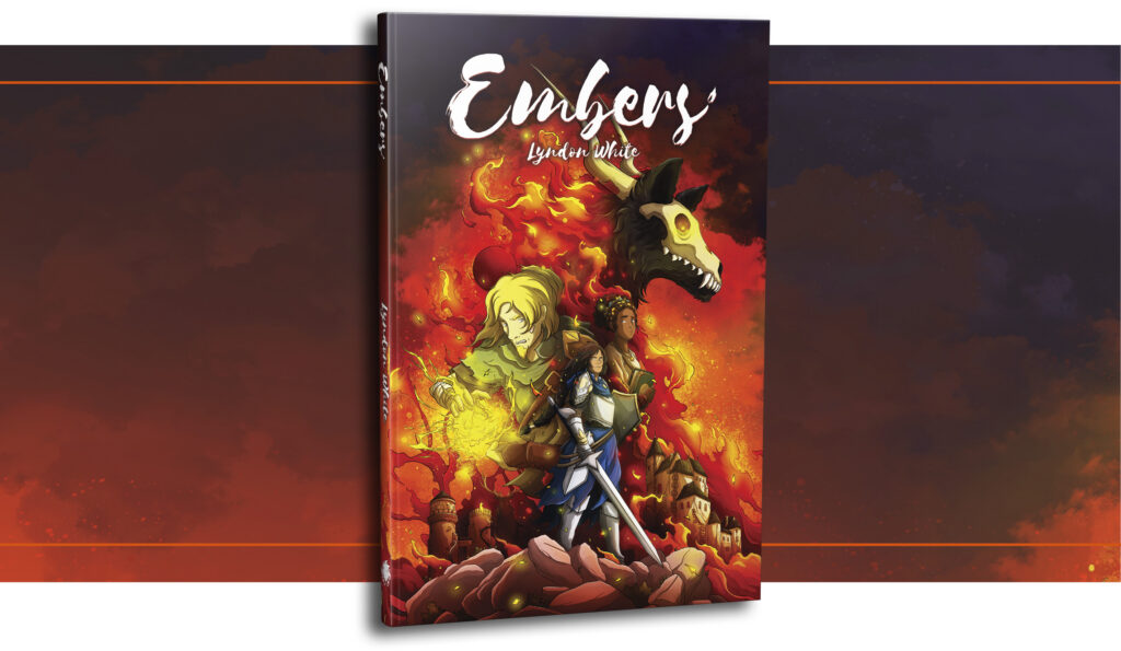 Embers, a 144-page fantasy graphic novel by Lyndon White - Cover 2