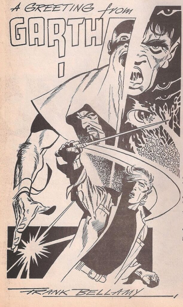 "A Greeting from Garth", art by Frank Bellamy, for the Comics 101 programme 1976 