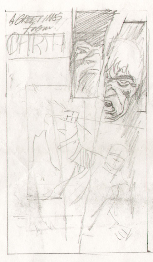 "A Greeting from Garth", art by Frank Bellamy, for the Comics 101 programme 1976 -draft art via Alan Davis