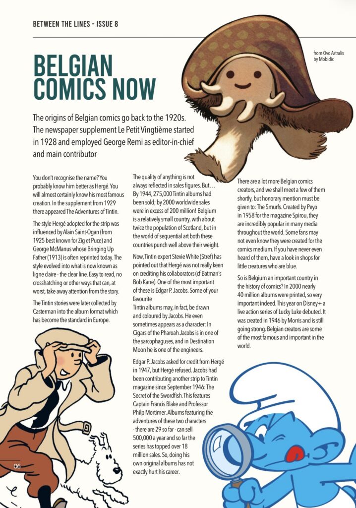 Lakes International Comic Art Festival (LICAF) magazine, Between the Lines #8 - Belgian Comics Feature