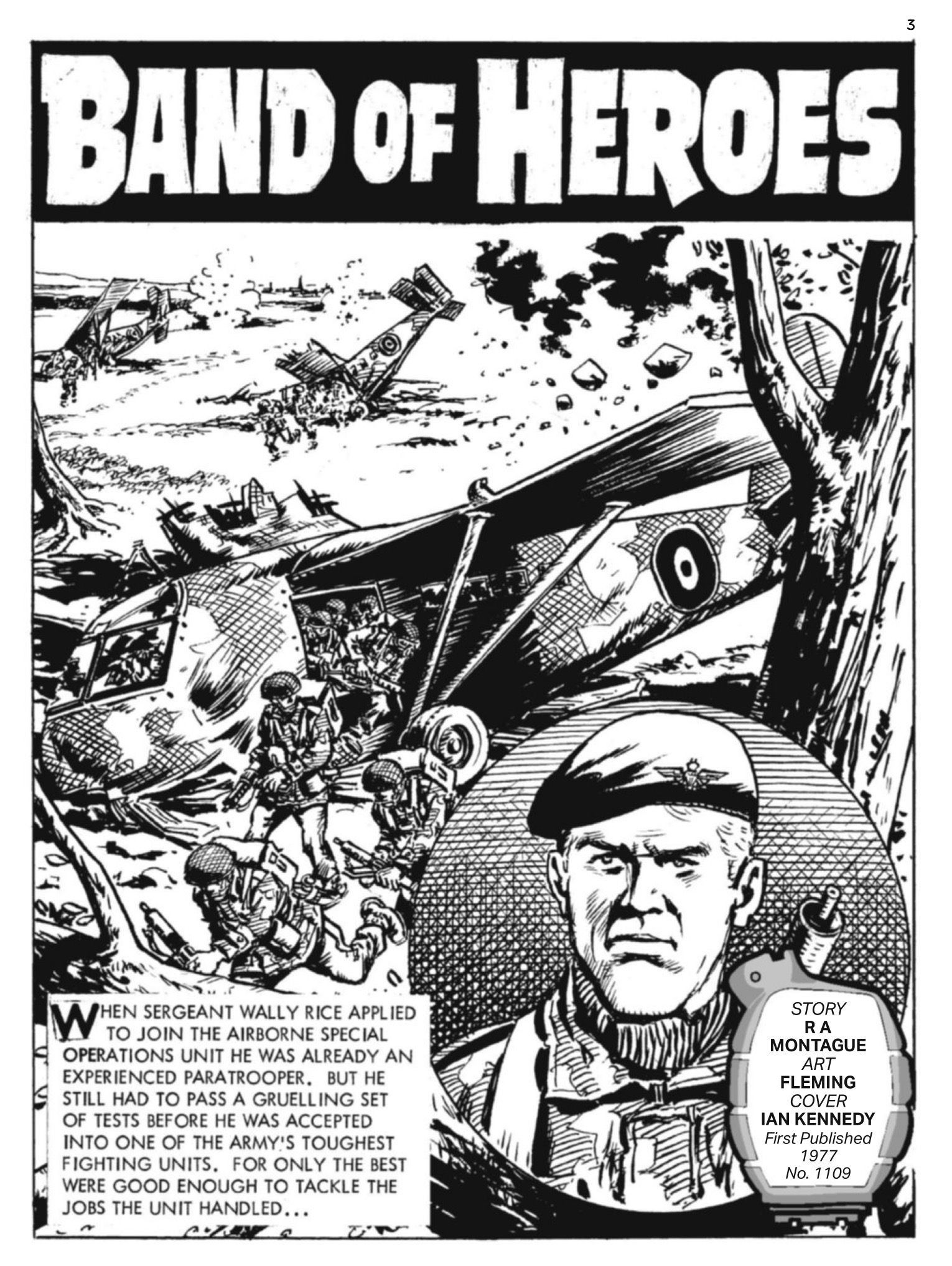 Commando 5992 (Gold): Band of Heroes Story: R A Montague | Internal Art: Fleming | Cover Art: Ian Kennedy First published 1977 as No.1109