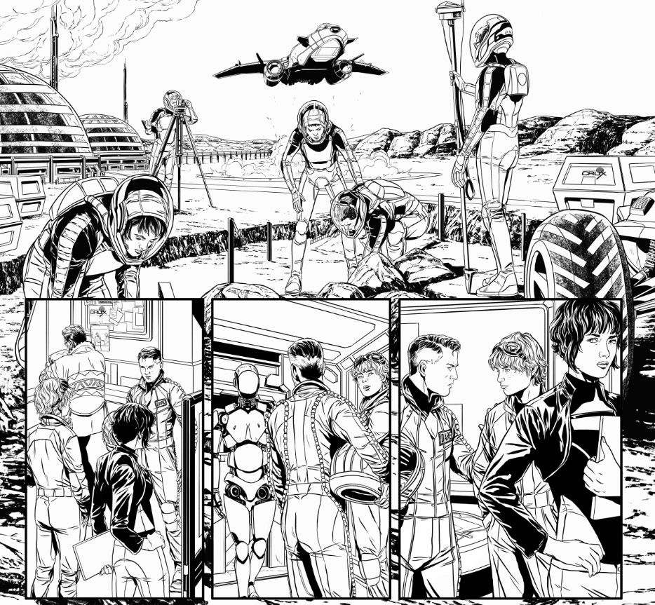 Teaser art from Dan Dare: First Contact by Marc Laming, script by Alex de Campi