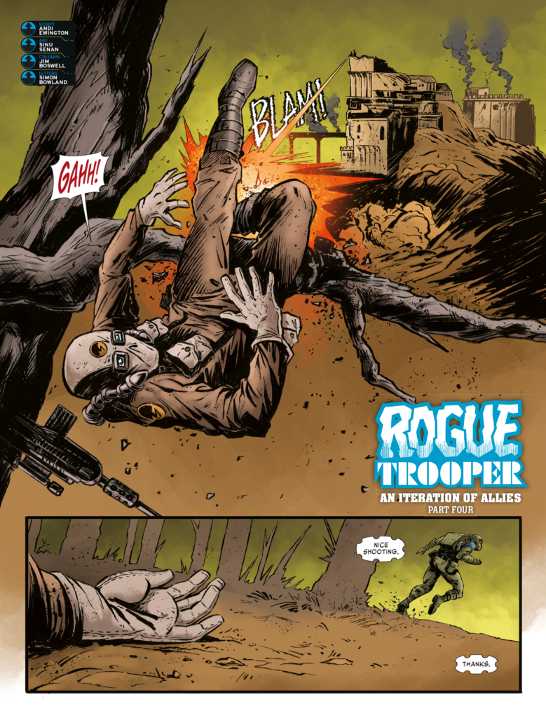 Judge Dredd Megazine Issue 496 - ROGUE TROOPER // AN ITERATION OF ALLIES
By Andi Ewington (Writer) Sinu Senan (Artist) Jim Boswell (Colourist) Simon Bowland (Letterer)
