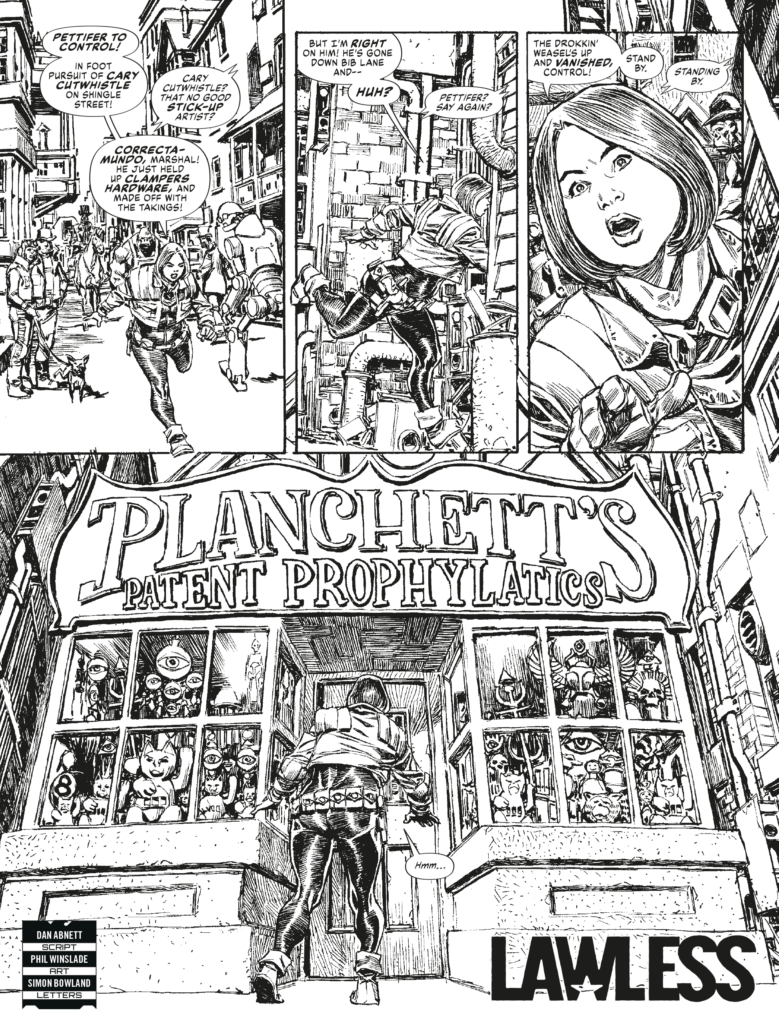 Judge Dredd Megazine Issue 496 - LAWLESS
By Dan Abnett (Writer) Phil Winslade (Artist) Simon Bowland (Letterer)