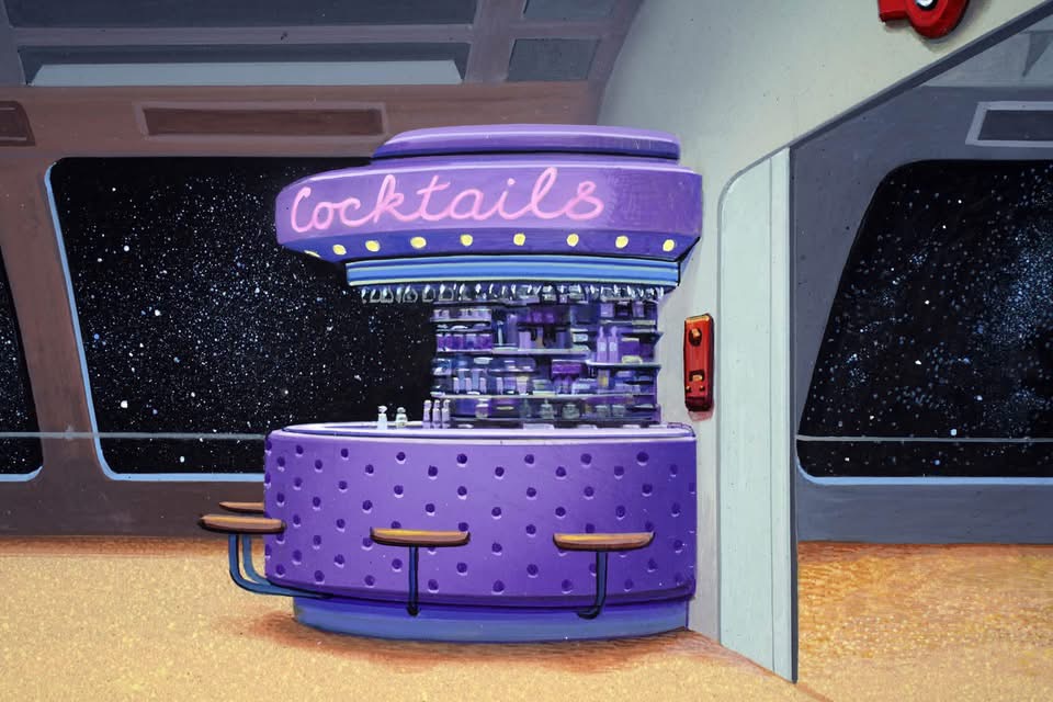 Dan Dare ATV Series Design work by Angus McKie - “Cocktail Bar”